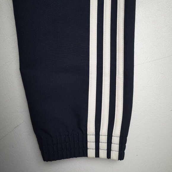 Adidas Men's Size Large Full Zip Navy with White Stripes Drawstring Hoodie - Picture 10 of 13
